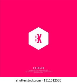 abstract geometric hexagon BX logo letters design concept in shadow shape