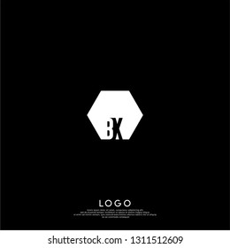 abstract geometric hexagon BX logo letters design concept in shadow shape