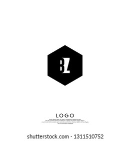 abstract geometric hexagon BZ logo letters design concept in shadow shape