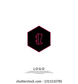 abstract geometric hexagon BZ logo letters design concept in shadow shape