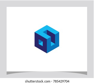 Abstract geometric hexagon cube icon letter logo design vector eps 10 5