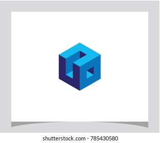 Abstract geometric hexagon cube icon letter logo design vector eps 10 6