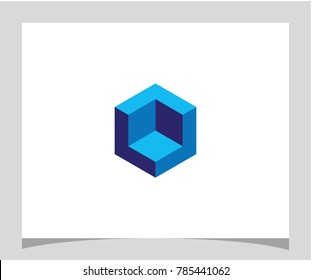 Abstract geometric hexagon cube icon letter logo design vector eps 10 7