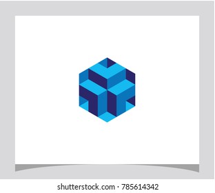 Abstract geometric hexagon cube icon letter logo vector eps 10 2