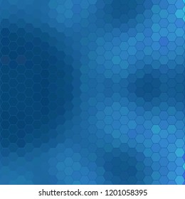 abstract geometric hexagon grid - background illustration from the shades of blue