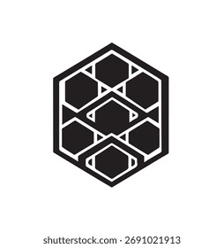 Abstraktes geometrisches Sechseck einzeln auf weißem Hintergrund, ein Symbol für Stabilität, Balance und Verbundenheit in einem modernen Design