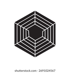 Abstract geometric hexagon isolated on white background, a modern and versatile design element for various creative projects and visual representations