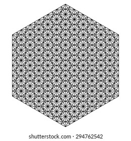 Abstract geometric hexagon, line drawing vector, logo design