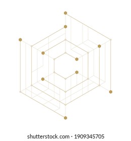 Abstract Geometric Hexagon. Lines Minimalistic Design.