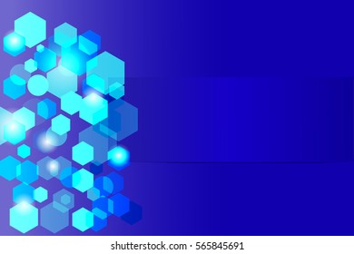 Abstract Geometric Hexagon On Blue Screen Vector Background