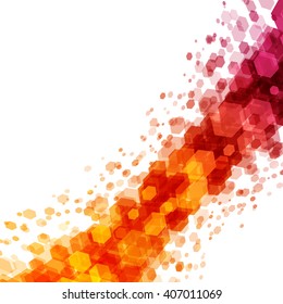 Abstract geometric hexagon orange vector background. Good for promotion materials, brochures, banners. Abstract Backdrop, Technology Background