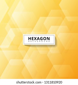 Abstract geometric hexagon overlapping layer on yellow background. Vector illustration