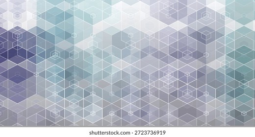Abstraktes geometrisches Hexagon-Muster mit blauen violetten Tönen für modernes digitales Design