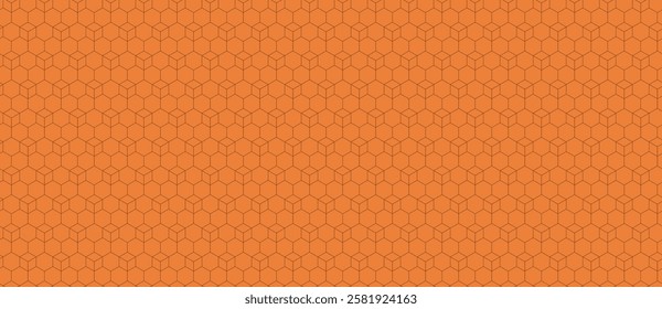 Abstract geometric hexagon pattern in burnt orange.  Perfect for website backgrounds, textile designs, or any project needing a subtle yet sophisticated texture.