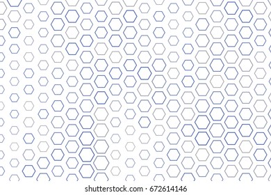 Abstract geometric hexagon pattern, colorful & artistic for graphic design, catalog, textile or texture printing & background. Style of mosaic or tile. Vector illustration graphic.