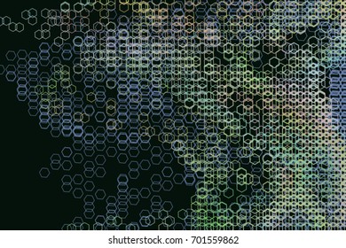 Abstract geometric hexagon pattern, colorful & artistic for graphic design, catalog, textile or texture printing & background. Vector illustration graphic.