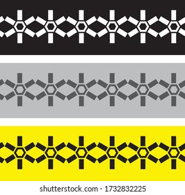 Abstract geometric hexagon pattern set