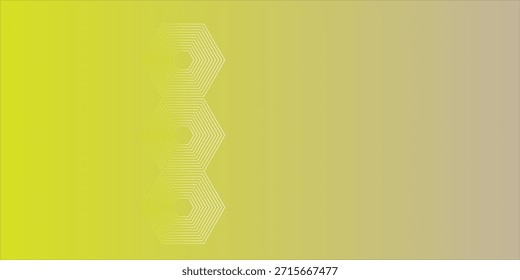 Patrón geométrico Abstractas del hexágono con el fondo amarillo del gradiente y el acento azul Pequeño