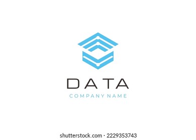 Abstract Geometric Hexagon Shape, Modern Computer Network Data Digital Wireless logo design Technology 