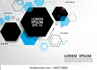 abstract geometric hexagon shape vector background