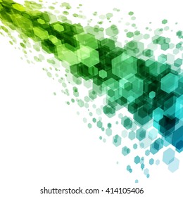 Abstract geometric hexagon vector background. Good for promotion materials, brochures, banners. Abstract Backdrop, Technology Background.