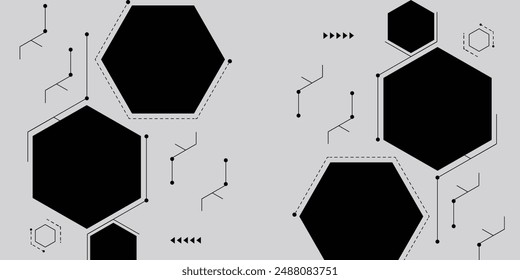 abstract geometric hexagon white background