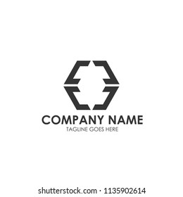 Abstract geometric hexagonal design logo