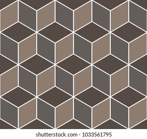 Abstract geometric  hexagonal graphic design print 3d cubes pattern. Vector seamless  geometric cubes pattern.