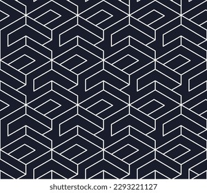 Abstract geometric  hexagonal  graphic design print 3d cubes pattern. Vector seamless  geometric cubes pattern.