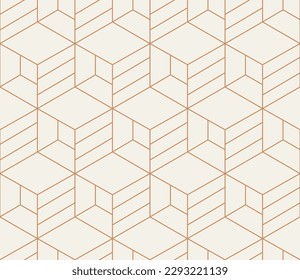 Abstract geometric  hexagonal  graphic design print 3d cubes pattern. Vector seamless  geometric cubes pattern.