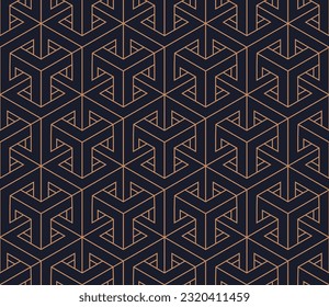 Abstract geometric  hexagonal  graphic design print 3d cubes pattern. Vector seamless  geometric cubes pattern.