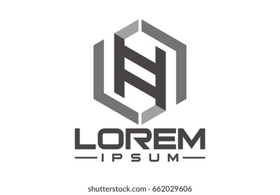 abstract geometric hexagonal logo concept