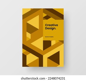Resumen del diseño de portada del catálogo de hexagones geométricos. Plantilla vectorial de diseño de presentación original.