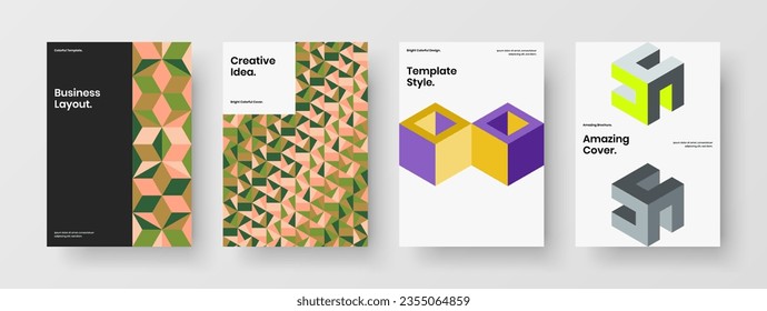 Resumen de la composición del concepto del manual de hexágonos geométricos. Conjunto de diseño vectorial de banner de moda.