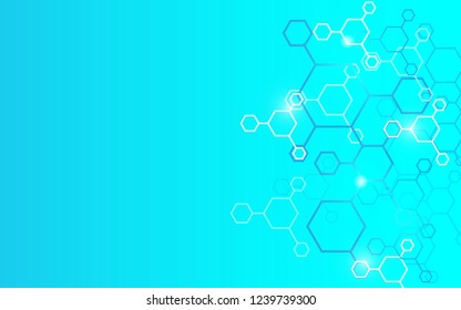 Abstract geometric hexagons modern background. Medicine and science concept background