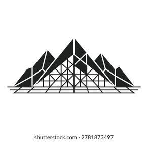 Abstract geometric high peak mountain range logo