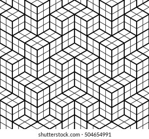 Abstract geometric hipster fashion design print 3d cubes pattern