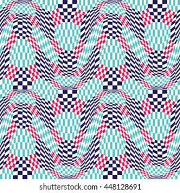 Abstract geometric hipster fashion pillow blue pattern