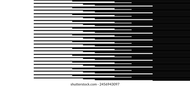 abstract geometric horizontal black speed line pattern vector illustration.