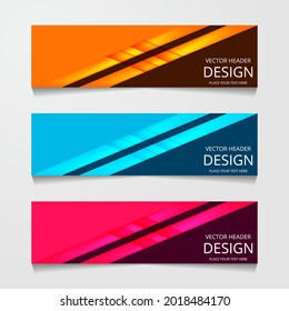 abstract geometric horizontal website banner. vector illustration