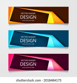 abstract geometric horizontal website banner. vector illustration