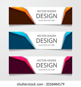 abstract geometric horizontal website banner. vector illustration