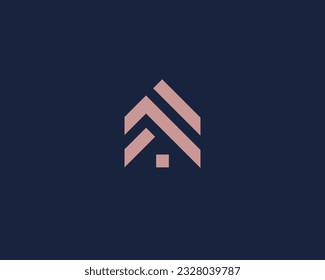 Abstract geometric house logo. Home apartment building logotype. Vector illustration.