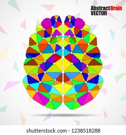 Abstract geometric human brain of colorful triangles. Vector