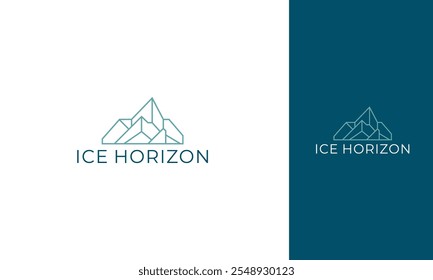 Diseño geométrico Abstractas del logotipo de la cordillera de hielo para Ice Horizon Marca