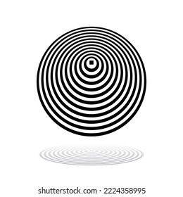 Abstract Geometric Icon. 3D Illusion. Round Design Element. Vector Art.