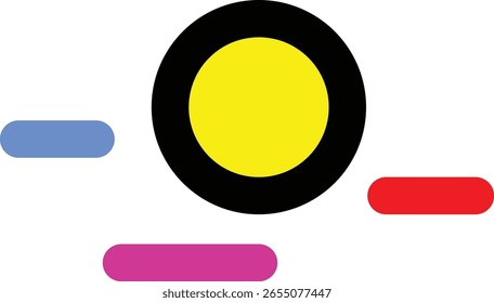 Icono geométrico Abstractas con el círculo y las líneas de color