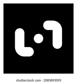 Abstract geometric icon with cross-hair like element for concentration, focus, alignment concepts