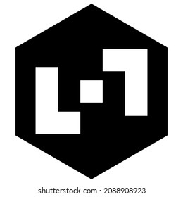 Abstract geometric icon with cross-hair like element for concentration, focus, alignment concepts