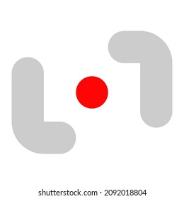 Abstract geometric icon with cross-hair like element for concentration, focus, alignment concepts